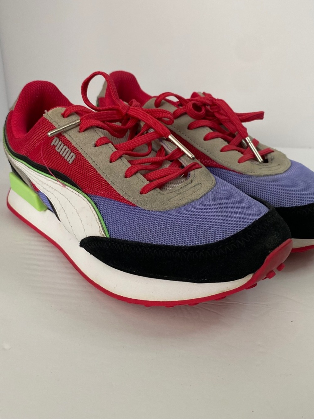 Puma Future Rider Womens Size 8 Red Blue White Gray Rider Foam 381684-01